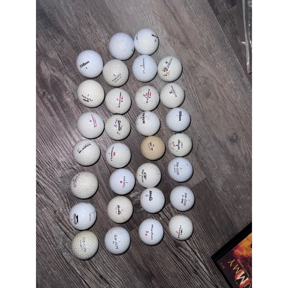 Mixed Golf Ball Lot of 28 Pinnacle Top-Flite Wilson Maxfli Noodle Practice Balls